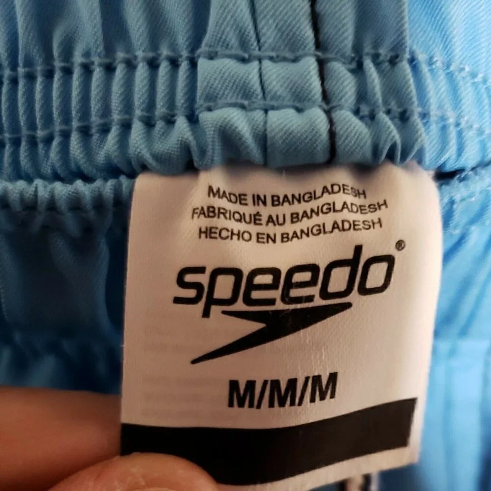 Speedo Mens 2 Tone Blue Swim Trunks Medium